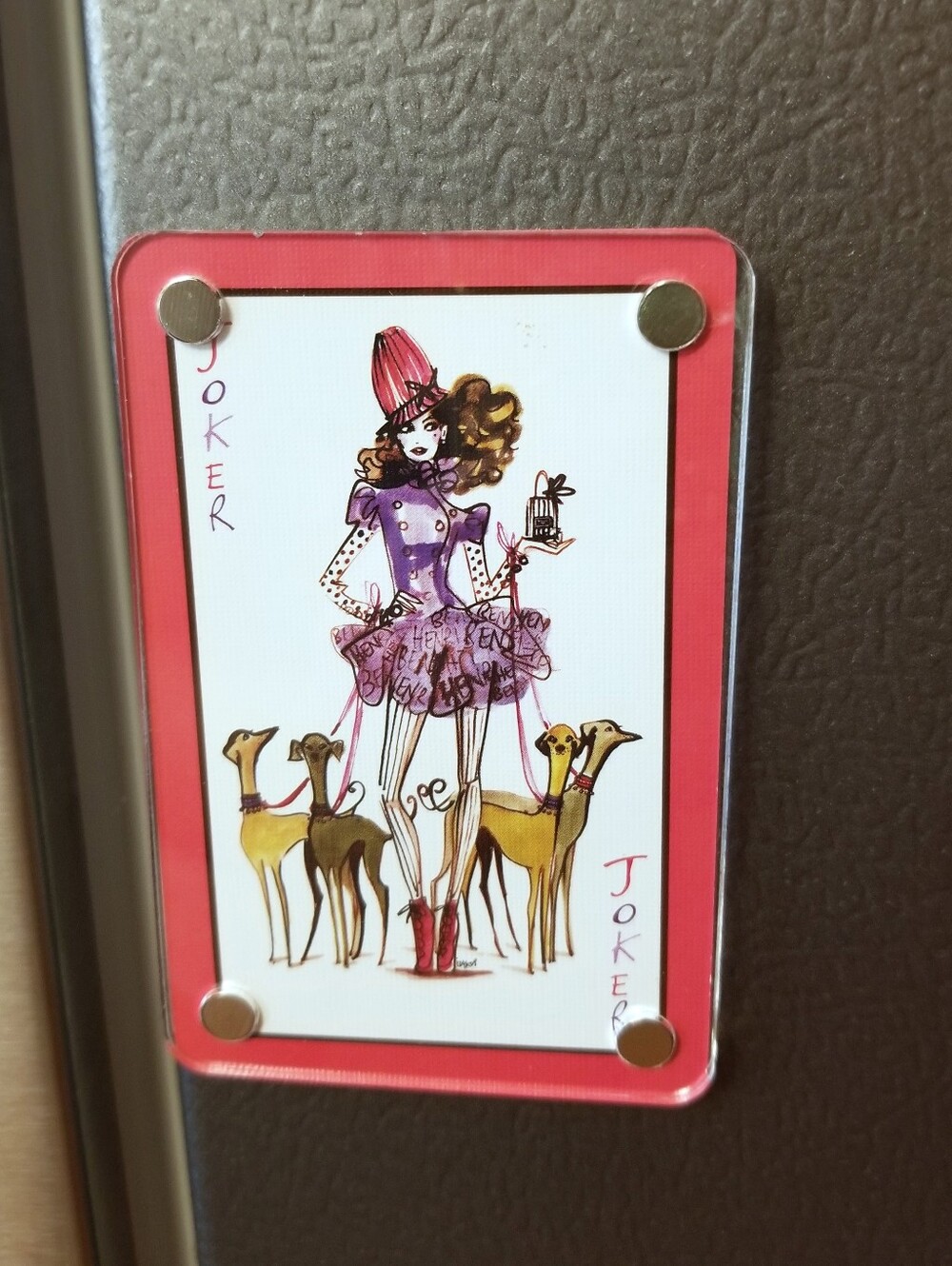 ❗Henri Bendel Circus Girl Playing Card Magnet❗